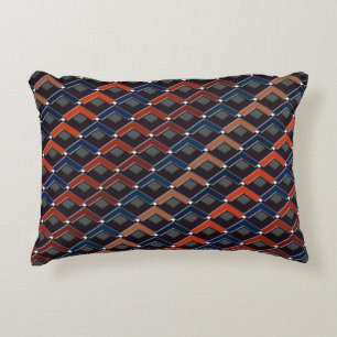 Colourful zigzag Karo-steps Decorative Cushion