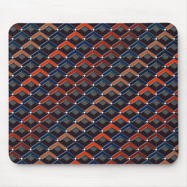 Colourful zigzag Karo-steps Mouse Mat (Front)