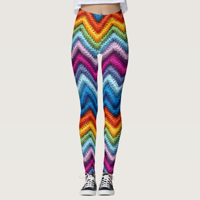 Colourful zigzag leggings (Front)