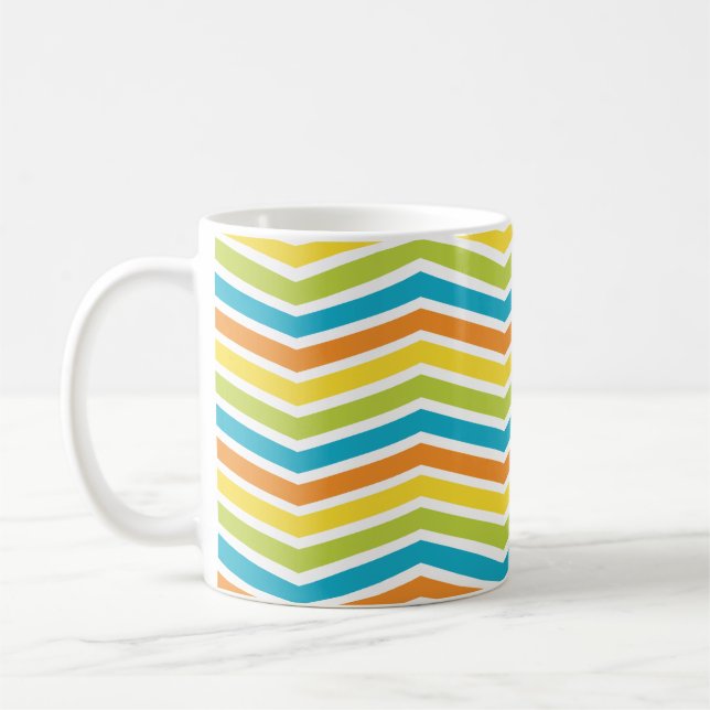 Colourful ZigZag Lines Coffee Mug (Left)