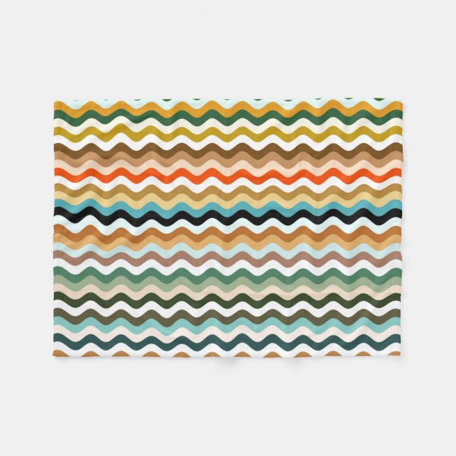 Colourful Zigzag Multicolored Pattern Fleece Blanket (Front (Horizontal))