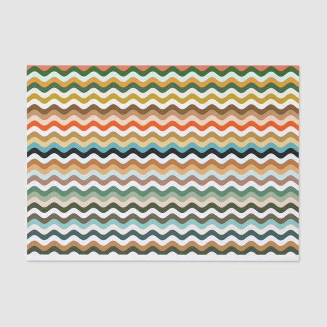 Colourful Zigzag Multicolored Pattern Tissue Paper (Front)