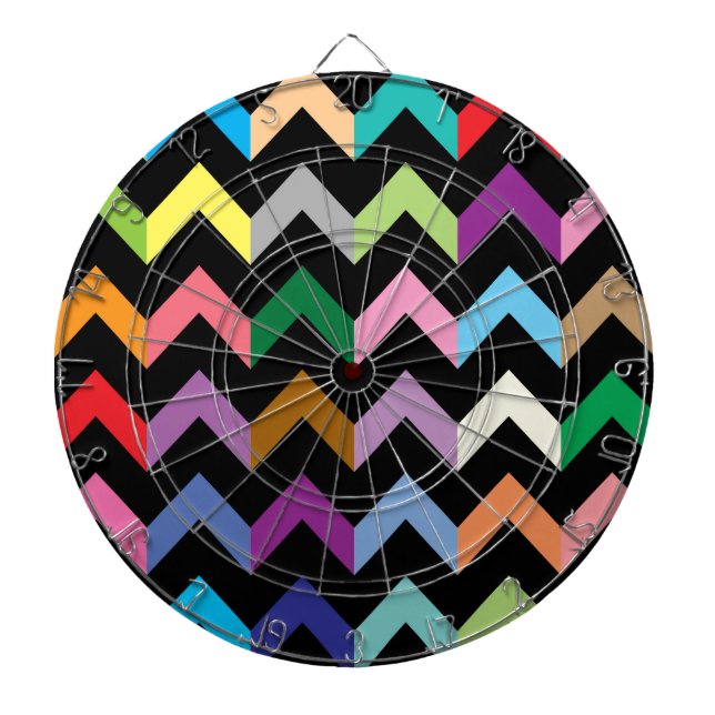 Colourful zigzag pattern dartboard (Front)