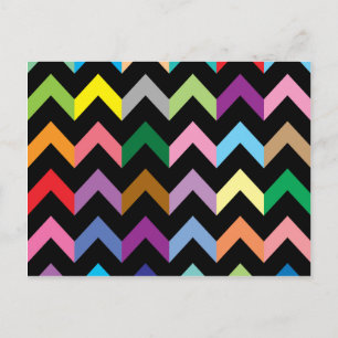 Colourful zigzag pattern postcard