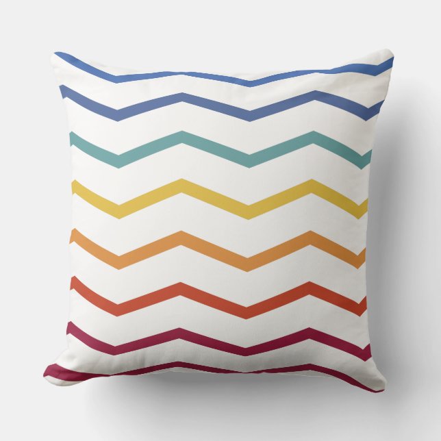 Colourful Zigzag Pattern Throw Pillow (Front)