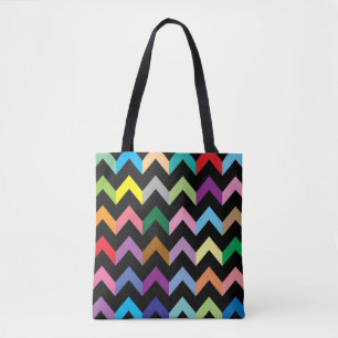 Colourful zigzag pattern tote bag