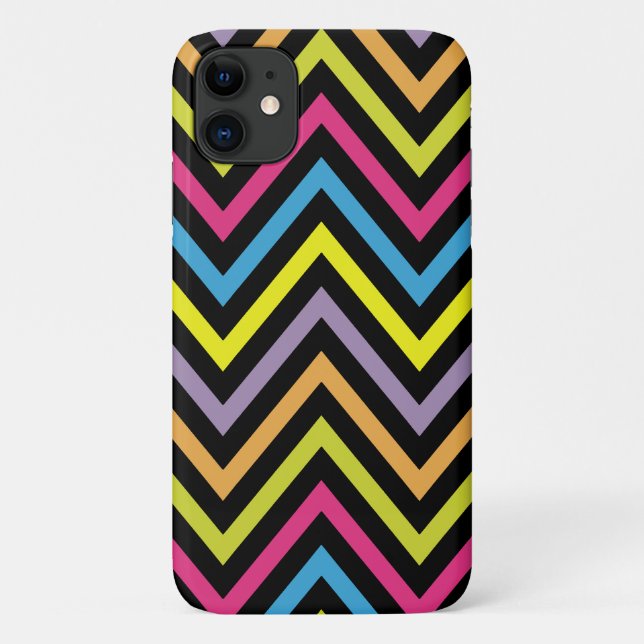 Colourful Zigzag, Rainbow Zigzag, Colourful Chevro Case-Mate iPhone Case (Back)