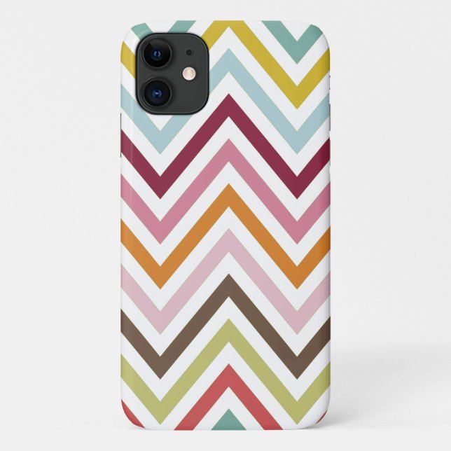 Colourful Zigzag, Rainbow Zigzag, Colourful Chevro Case-Mate iPhone Case (Back)
