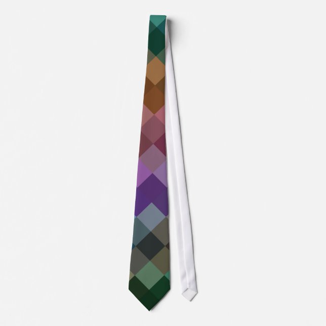 Colourful Zigzag Seamless Pattern Tie (Front)