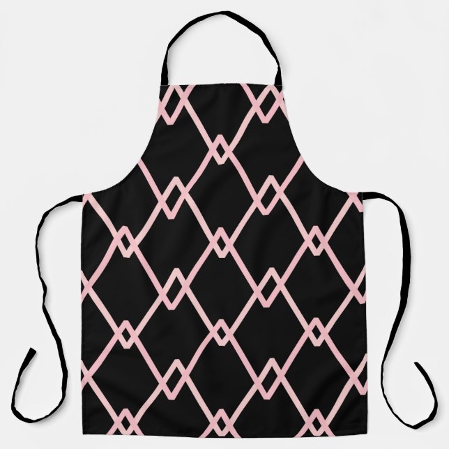 Colourful zigzag striped pattern background. Illus Apron (Front)