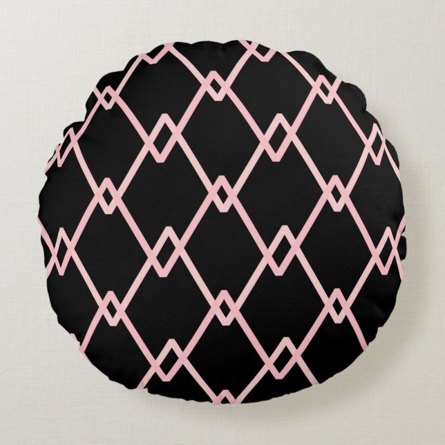 Colourful zigzag striped pattern background. Illus Round Cushion (Front)