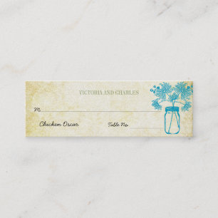 Colourful Zinnia Mason Jar Wild Flower Wedding Men Mini Business Card