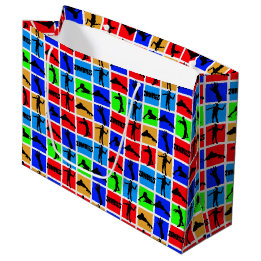 Colourful Zombies Pattern Large Gift Bag