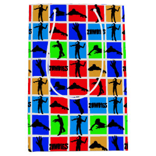 Colourful Zombies Pattern Medium Gift Bag