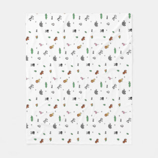 Colourful Zoo Animal Fun Fleece Blanket