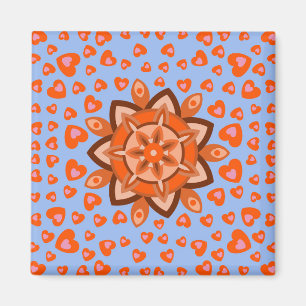 COLOURFULL LOVE HEARTS VALENTINE , BIRTHDAY GIFT MAGNET