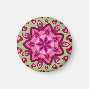 COLOURFULL LOVE HEARTS VALENTINE , BIRTHDAY GIFT MAGNET