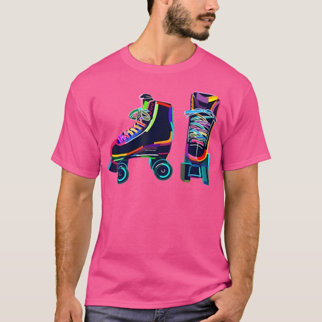 Colourfull Roller Skate Rollerskate Skating T-Shirt (Front)