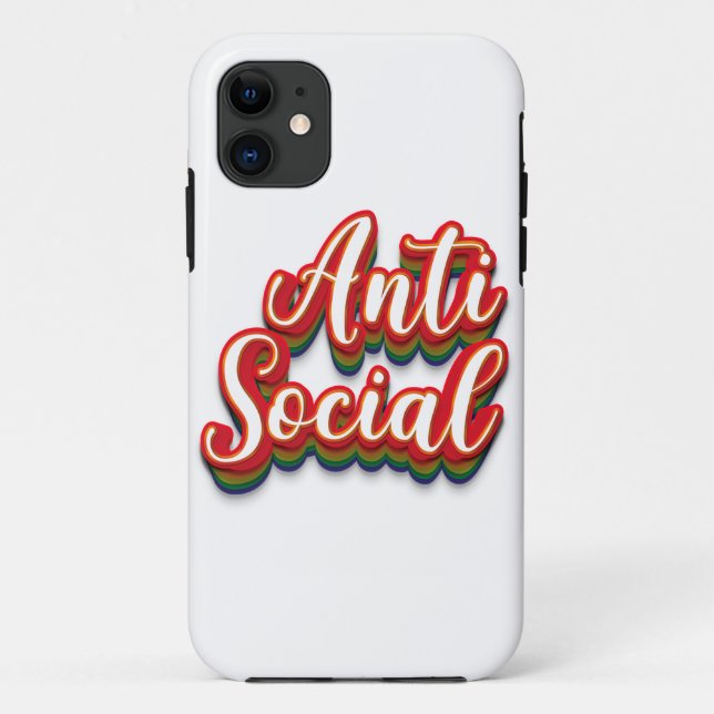 Colourfully Anti Social Anti Social Case-Mate iPhone Case (Back)
