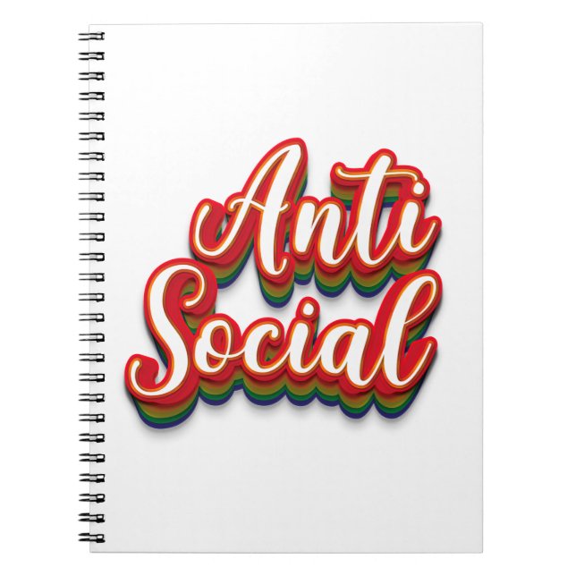 Colourfully Anti Social Notebook (Front)
