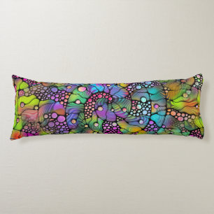 Colourfully Dots Spirals Hand Painting 1 Body Cushion