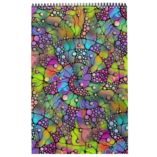 Colourfully Dots Spirals Hand Painting 1 Calendar (Cover)