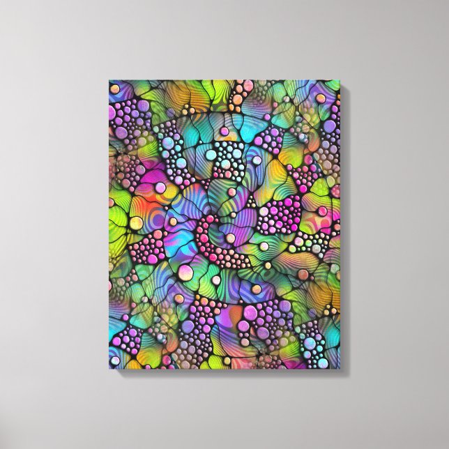 Colourfully Dots Spirals Hand Painting 1 Canvas Print (Front)