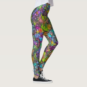 Colourfully Dots Spirals Hand Painting 1 Leggings