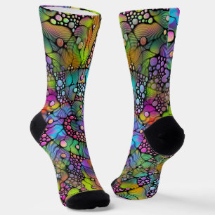 Colourfully Dots Spirals Hand Painting 1 Socks
