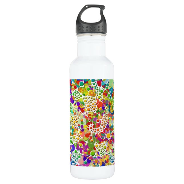 Colourfully Dots Spirals Hand Painting 2 710 Ml Water Bottle (Front)