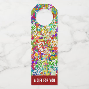 Colourfully Dots Spirals Hand Painting 2 Bottle Tag