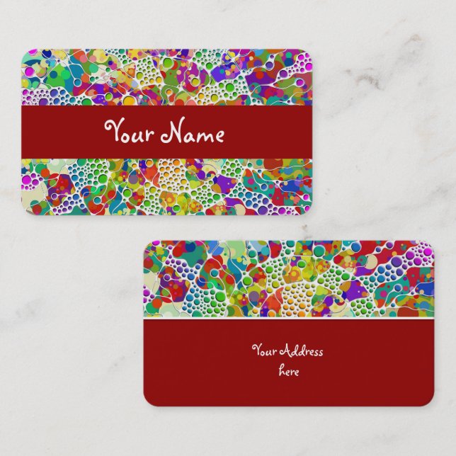 Colourfully Dots Spirals Hand Painting 2 Business Card (Front/Back)