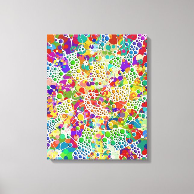 Colourfully Dots Spirals Hand Painting 2 Canvas Print (Front)