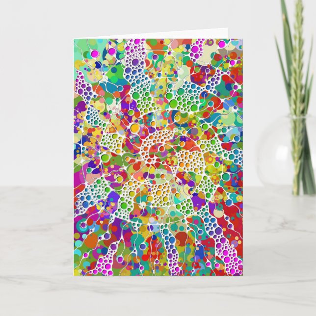 Colourfully Dots Spirals Hand Painting 2 Card (Front)