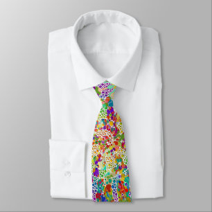 Colourfully Dots Spirals Hand Painting 2 Tie