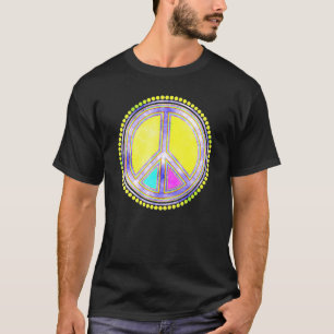 Colourfully Flower Power Peace Sign 2 Fan Fun T-Shirt