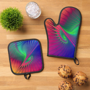Colourfully Fractal Wallpaper 1 Oven Mitt & Pot Holder Set