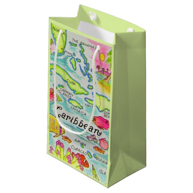 Colourfully Illustrated Islands Gift Bag (Front Angled)