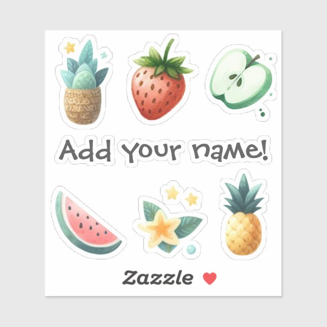 Colourfully Vintage Tropical Fruits Flowers Plants (Sheet)