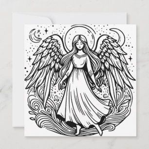 Colouring Art Guardian Angel Holiday Card