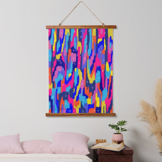 Colouring Book Abstract Art Hanging Tapestry (Bedroom)
