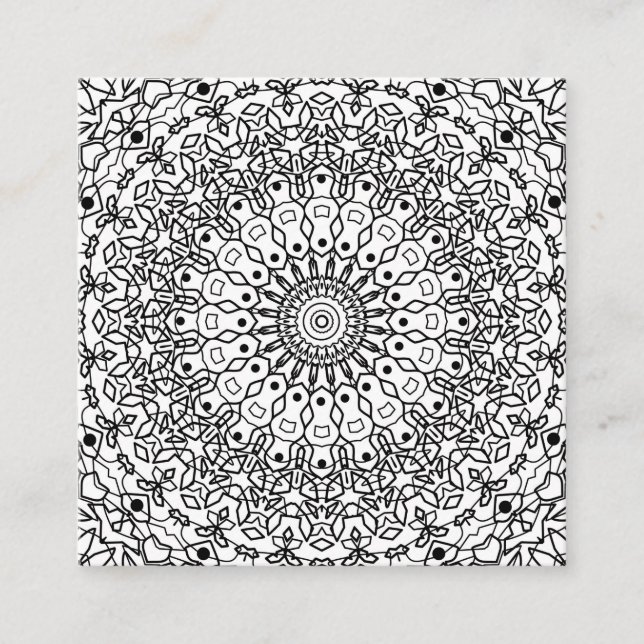 Colouring book, colouring book antistress square business card (Front)