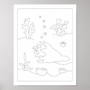 Colouring book Cute Little Shell Antistress Poster