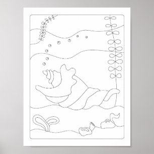Colouring book Cute Little Shell Antistress Poster