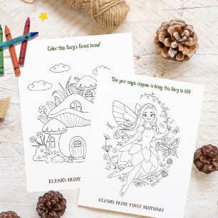 Colouring Book Fairy First Birthday Kid's Activity