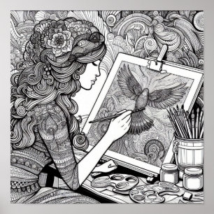 Colouring Book Gifts - Colourist Artist Painter Poster