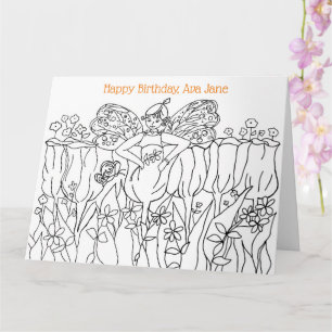 Colouring Book Happy Birthday Card Custom Name