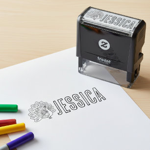 Colouring Book Peacock and Name Stamp