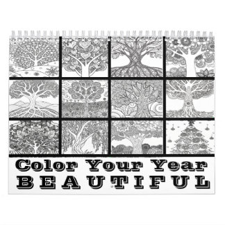 Colouring Calendar Colour Your Year Trees