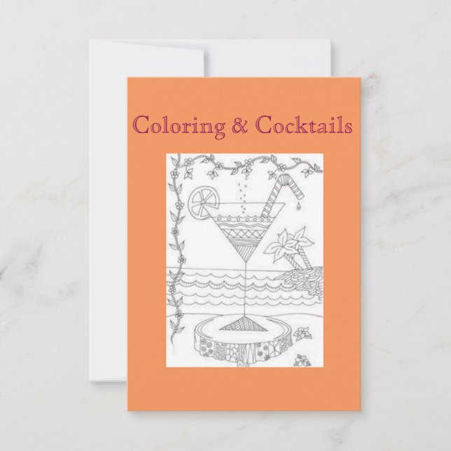 Colouring & Cocktails Girls Night Party Invitation (Front)